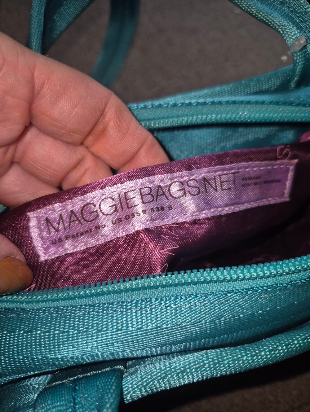 Maggie Bags Seatbelt Shoulder Handbag in Turquoise